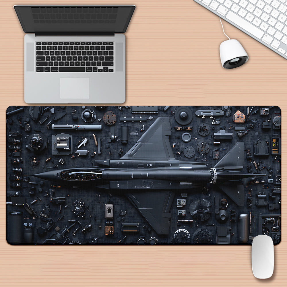 Deskzone™ AeroForce: Tappetino Jet Black Blueprint | Gaming & Design Tecnico