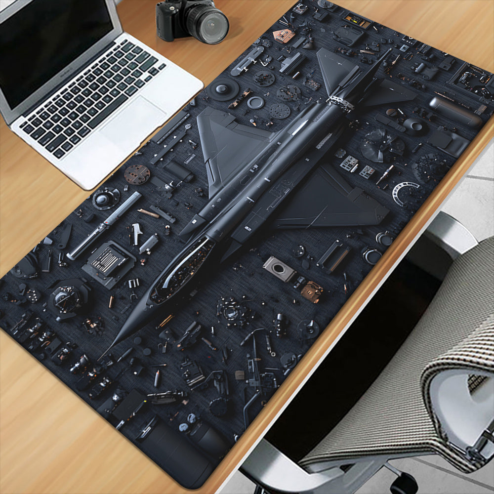 Deskzone™ AeroForce: Tappetino Jet Black Blueprint | Gaming & Design Tecnico