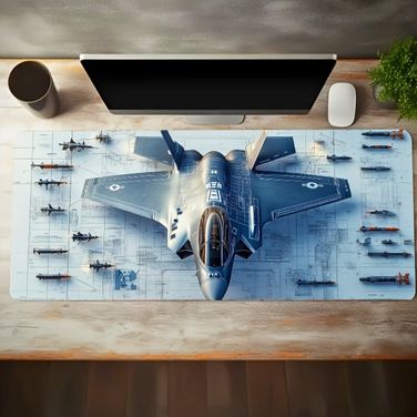 Tappetino Deskzone™ F-35 Precision Control Surface. Superficie ultra-liscia in tessuto di alta qualità e bordi cuciti, progettato per il massimo controllo del mouse e durabilità in ogni ambiente.