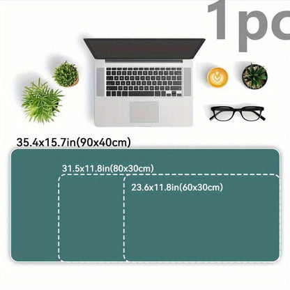 Illustrazione delle diverse dimensioni disponibili per i tappetini Deskzone™ su una scrivania con laptop e accessori. Vengono mostrate le proporzioni tra 60x30cm (23.6x11.8 pollici), 80x30cm (31.5x11.8 pollici) e 90x40cm (35.4x15.7 pollici), utili per visualizzare lo spazio occupato.