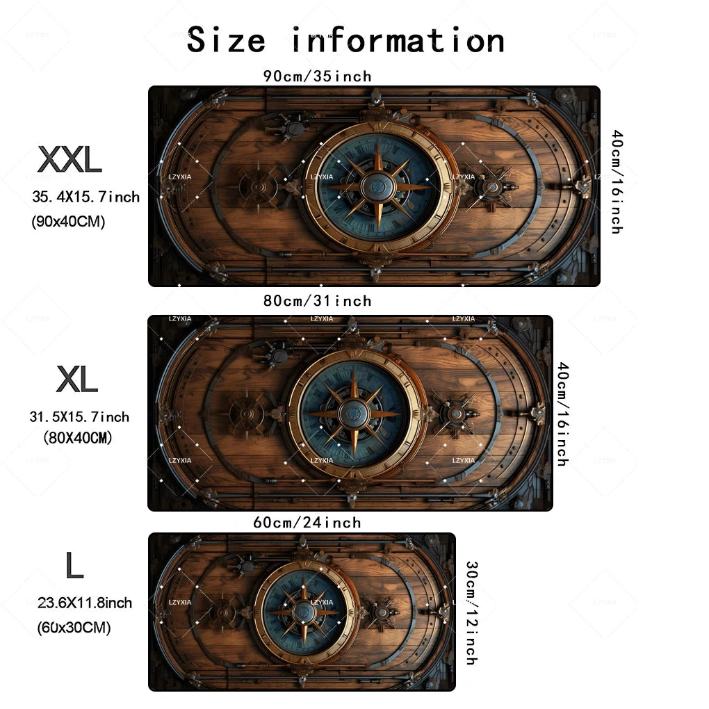 Deskzone™ Mousepad XXL Mappa Nautica Antica | Tappetino Gaming & Ufficio