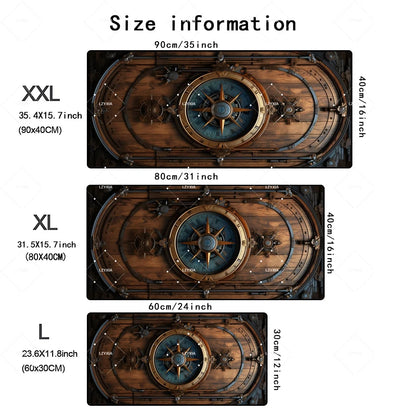 Deskzone™ Mousepad XXL Mappa Nautica Antica | Tappetino Gaming & Ufficio