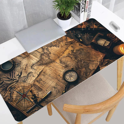 Deskzone™ Mousepad XXL Mappa Nautica Antica | Tappetino Gaming & Ufficio