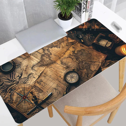 Deskzone™ Mousepad XXL Mappa Nautica Antica | Tappetino Gaming & Ufficio