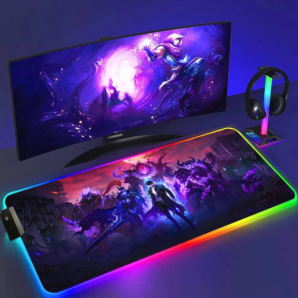 Deskzone Tappetino Mouse XXL LED | Solo Leveling - Edizione Gaming RGB