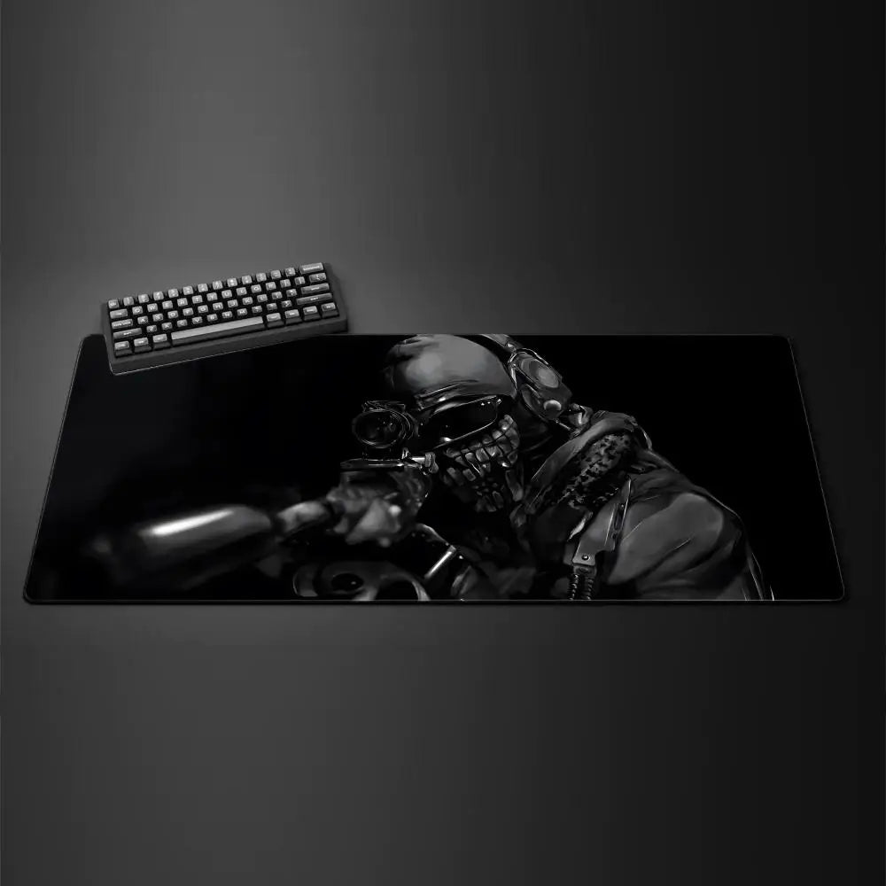  Mouse pad XXL da gaming con design di guerra urbana, che mostra un soldato armato